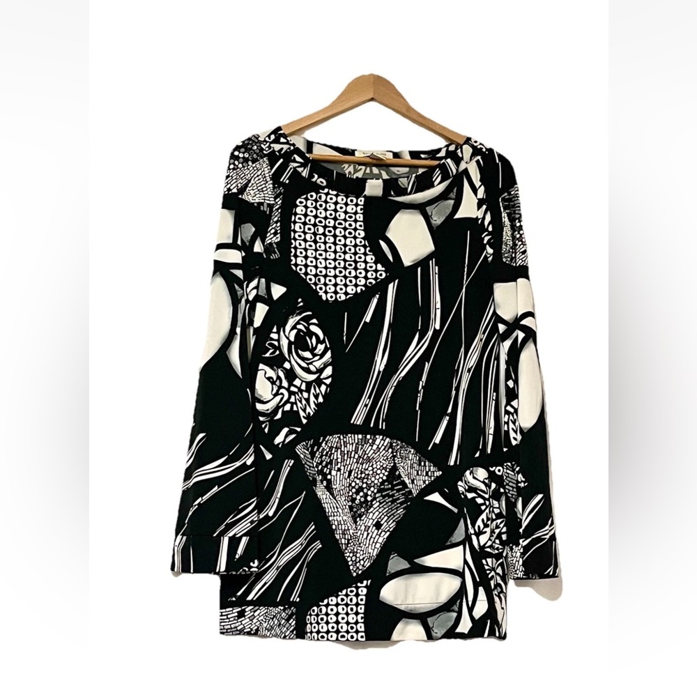 White House Black Market Black And White Printed Mini Dress Medium